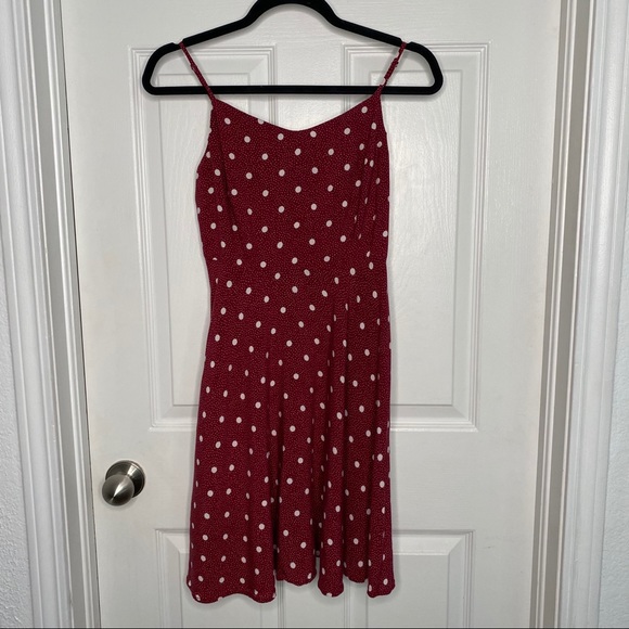 red polka dot sundress